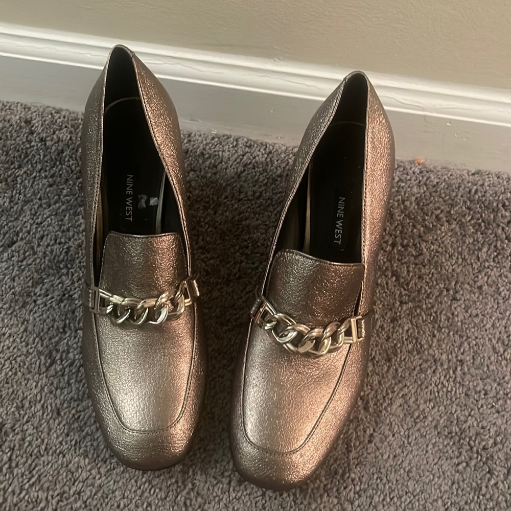 Sleek & Metallic Chunky Chain Loafers.